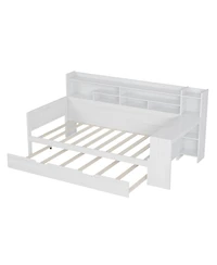 Streamdale FurnitureMultifunctional Wooden Twin Daybed with Storage, Trundle, and Desk