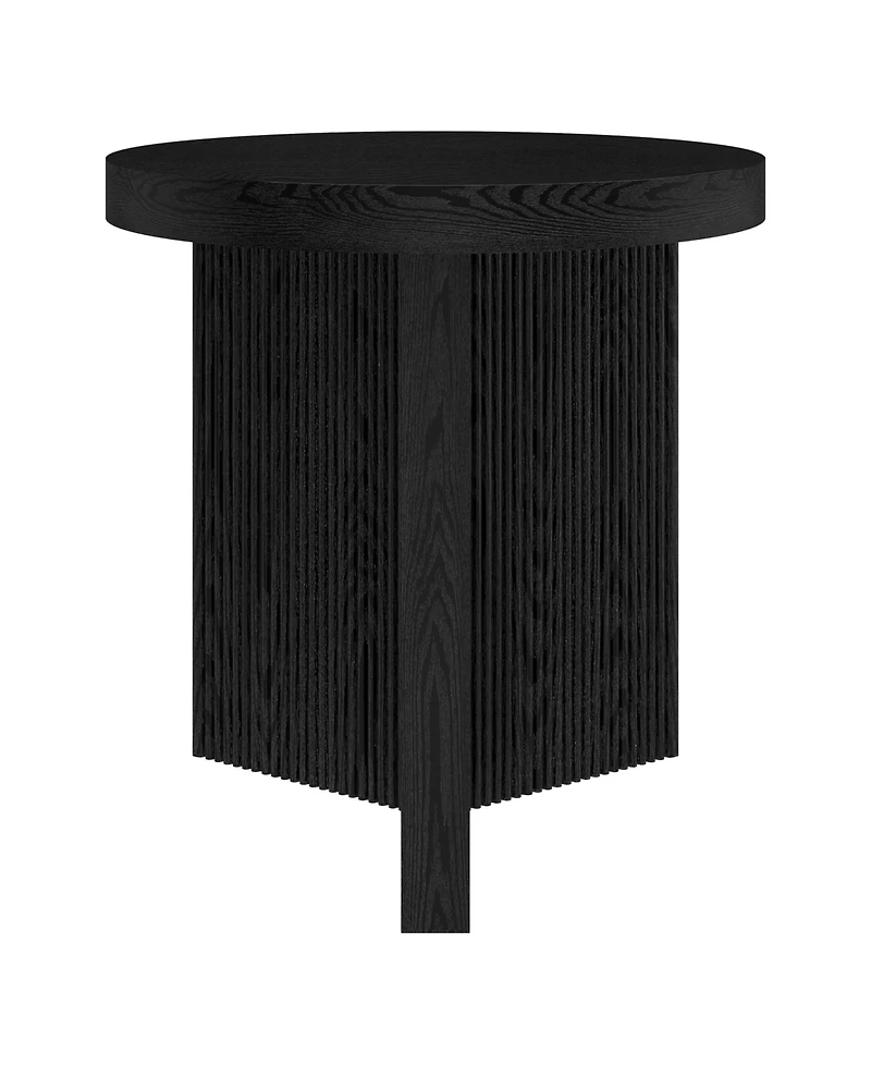 Hudson & Canal Holm 22" Wide Round Fluted Side Table
