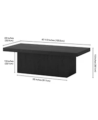 Hudson & Canal Torren 48" Wide Rectangular Fluted Coffee Table