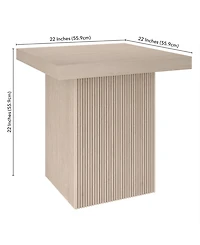 Hudson & Canal Torren 22" Wide Square Fluted Side Table