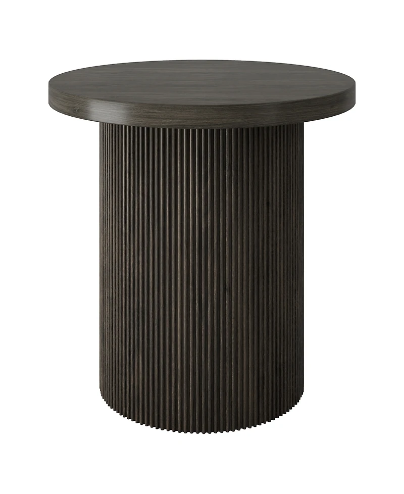 Hudson & Canal Isa 22" Wide Round Fluted Side Table