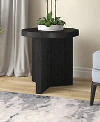 Hudson & Canal Holm 22" Wide Round Fluted Side Table