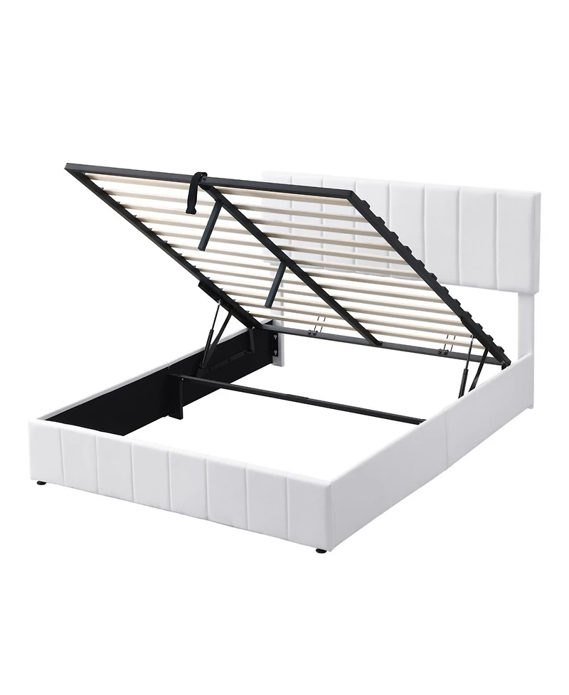 Streamdale Furniture Upholstered Platform bed with a Hydraulic Storage System