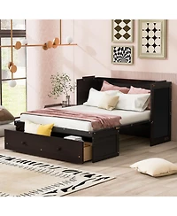 Streamdale Furniture Full Murphy Bed with Usb Port and a Large Drawer