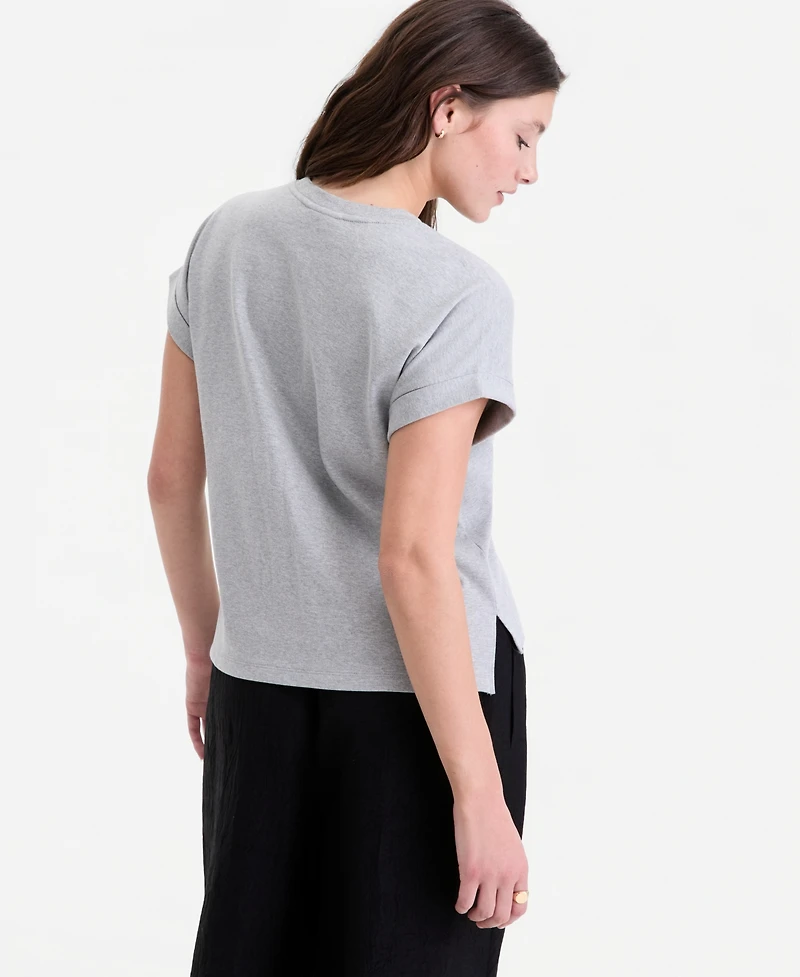 On 34th Women's Cuffed Amore Embroidered T-Shirt, Macy's Exclusive