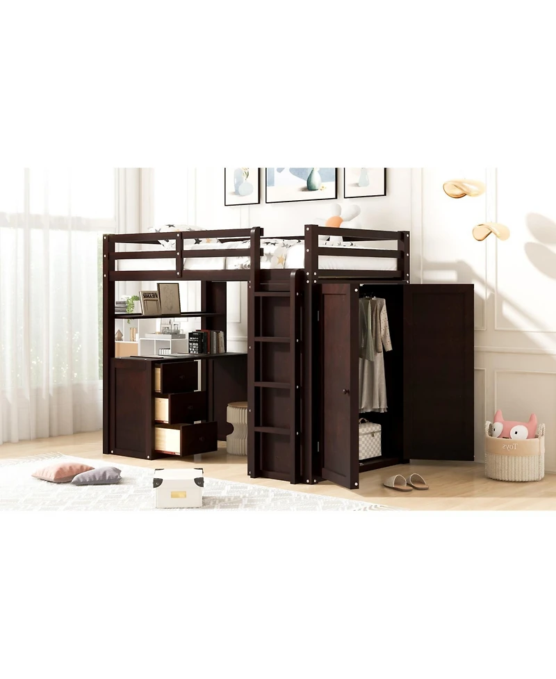 Streamdale Furniture Twin Loft Bed with Drawers