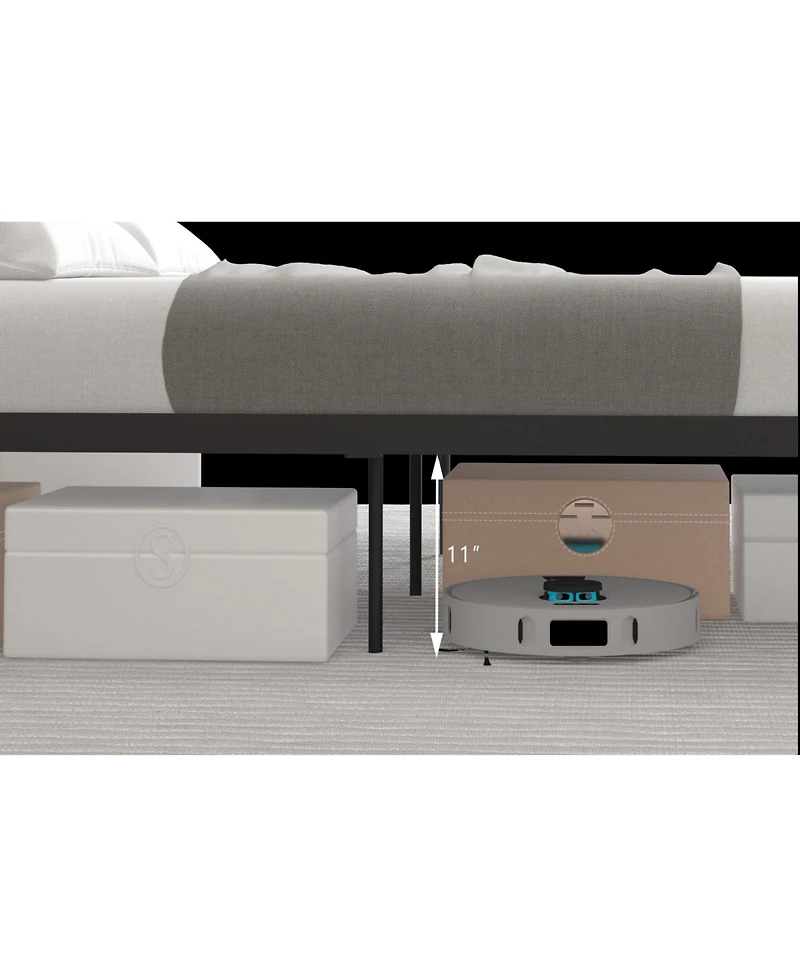 Streamdale Furniture Ceres Metal Bed with Walnut Wood Headboard&Footboard Queen