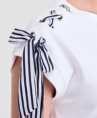 On 34th Women's Lace-Up Shoulder Muscle T-Shirt, Macy's Exclusive