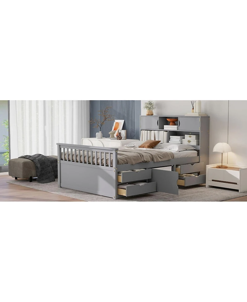 Streamdale Furniture Captain Platform Bed Frame w/ Storage & Drawers