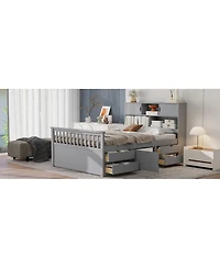 Streamdale Furniture Captain Platform Bed Frame w/ Storage & Drawers