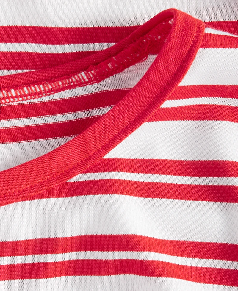 On 34th Women's Striped Curved-Hem T-Shirt, Macy's Exclusive