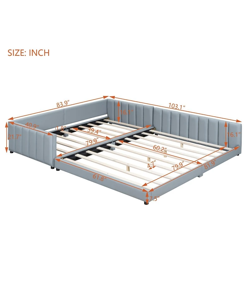 Streamdale Furniture Queen/Twin Xl Upholstered Platform Bed