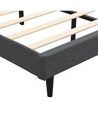Streamdale Furniture Queen Upholstered Platform Bed Frame with Usb Ports