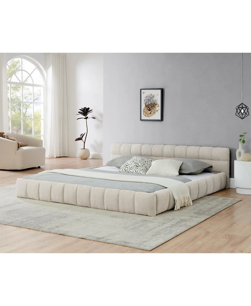 Streamdale Furniture King Upholstered Platform Bed Frame