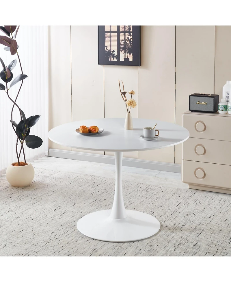 Streamdale Furniture White Tulip Dining Table - Mid-Century Modern