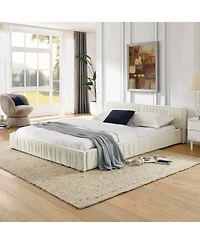 Streamdale Furniture Queen Upholstered Platform Bed with Headboard