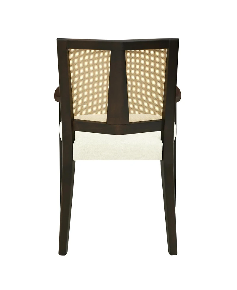 Streamdale Furniture Arm Dining Chair (dark brown+beige) Set of 2