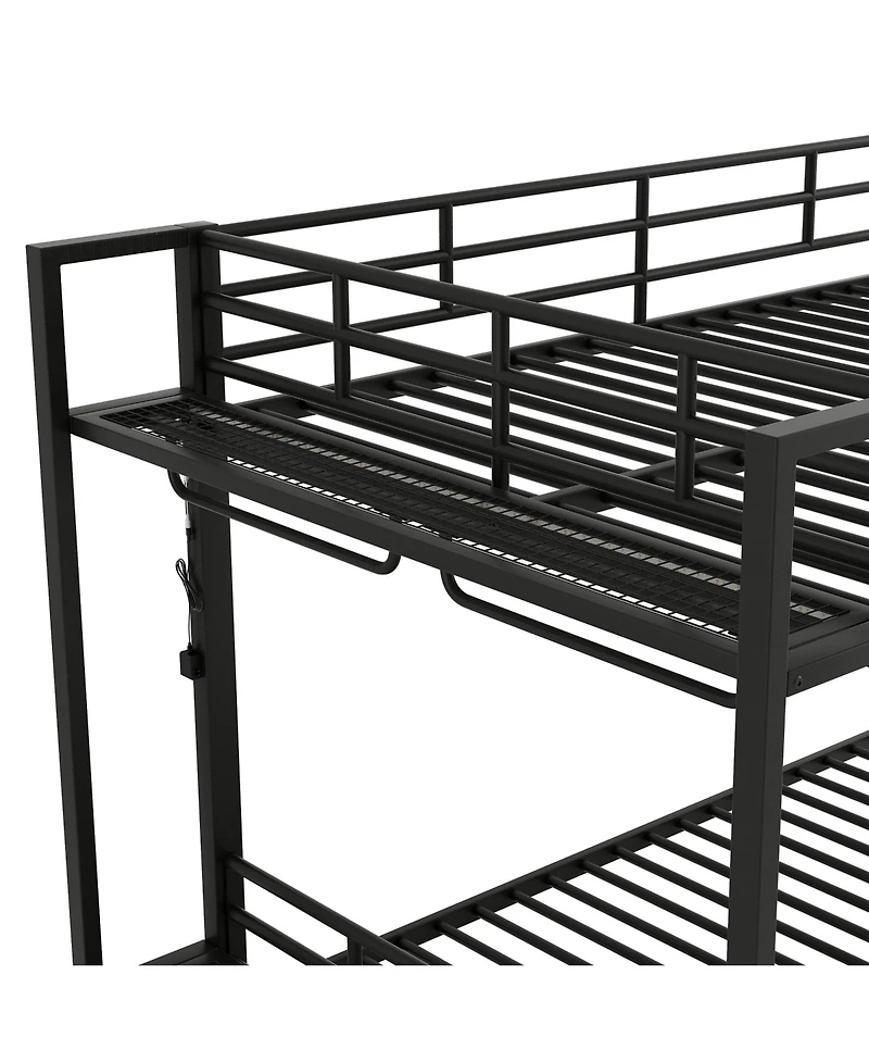 Streamdale Furniture Streamdale Metal Bunk Bed with Storage, Led Light