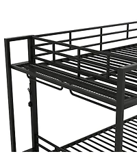 Streamdale Furniture Streamdale Metal Bunk Bed with Storage, Led Light