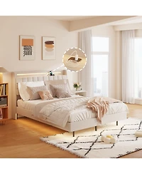 Streamdale Furniture Led Light Bed Frame Queen