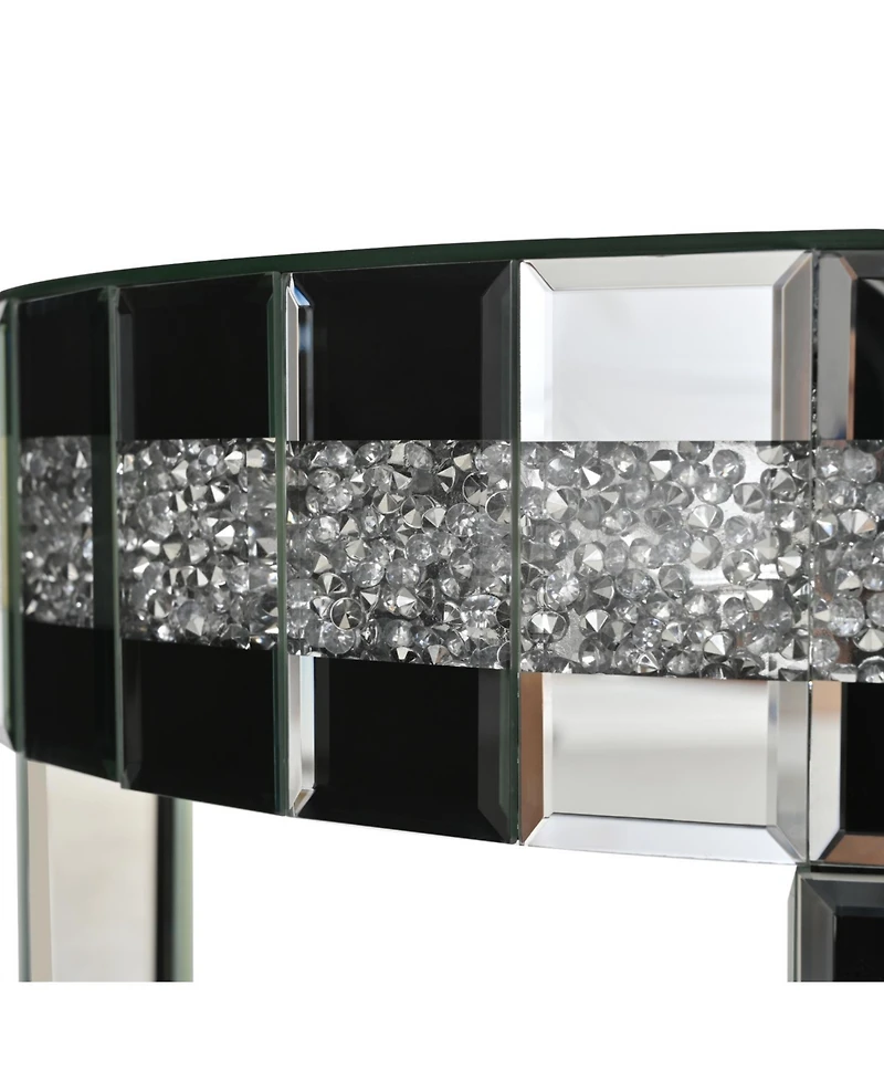 Streamdale Furniture Round Mirror Breakfast Table, Diamond Pedestal, Bistro Style