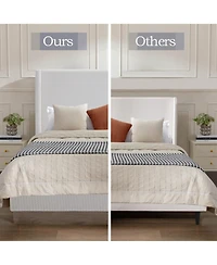 Streamdale Furniture Hosford Cream White Boucle King Upholstered Wingback Platform Bed