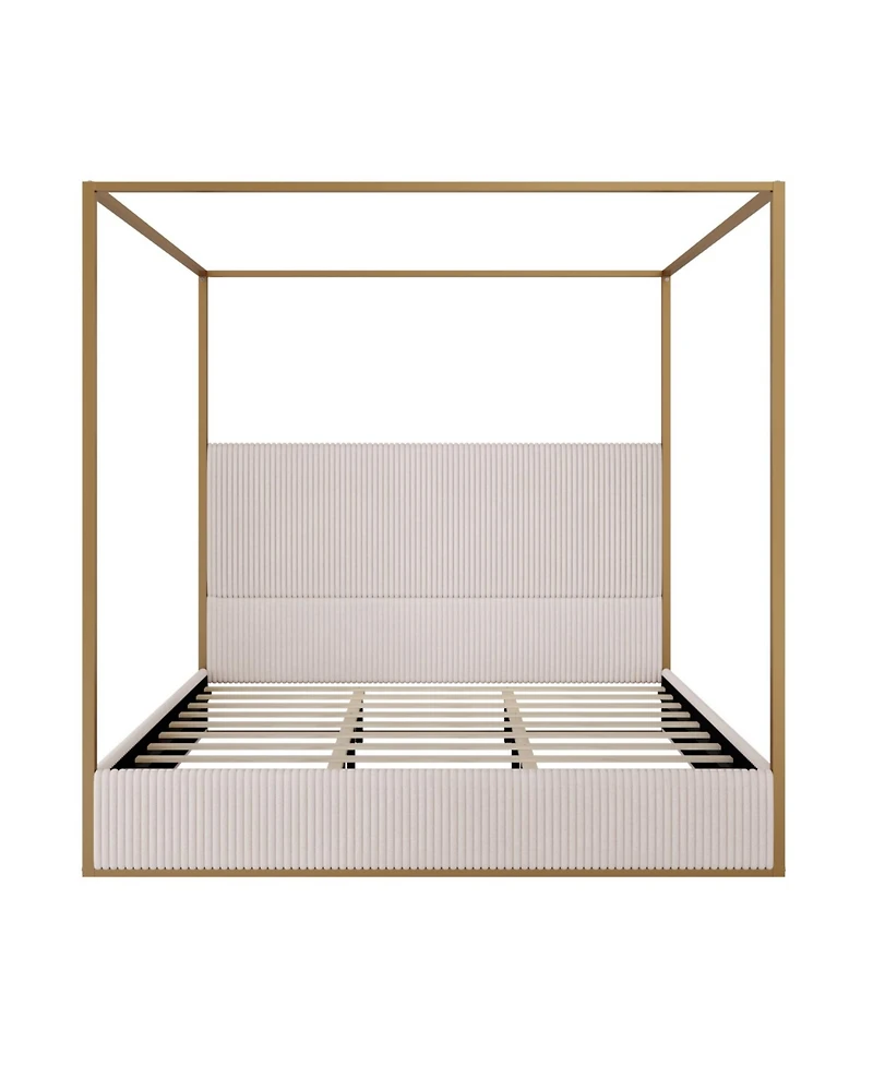 Streamdale Furniture Luxury Beige King Canopy Bed