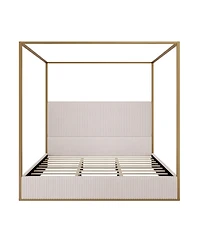 Streamdale Furniture Luxury Beige King Canopy Bed