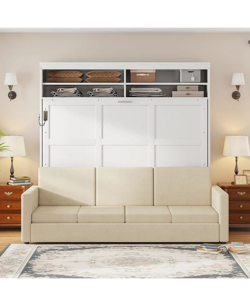 Streamdale Furniture Queen Size Murphy Bed Wall Bed with Sofa