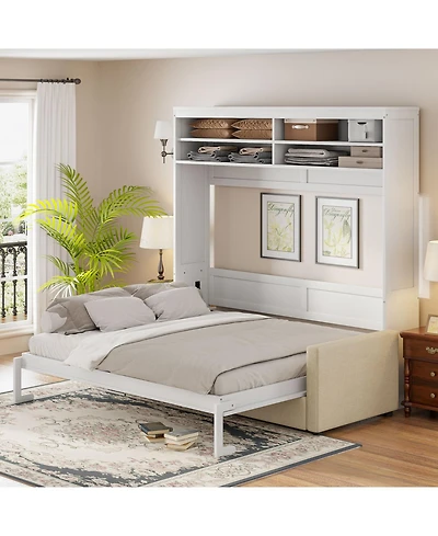 Streamdale Furniture Queen Size Murphy Bed Wall Bed with Sofa