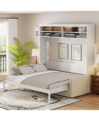 Streamdale Furniture Queen Size Murphy Bed Wall Bed with Sofa