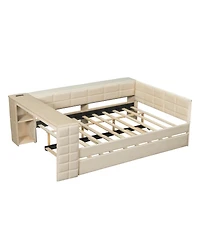 Streamdale Furniture Streamdale Upholstered Platform Bed with Storage, Desk, Trundle