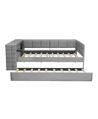 Streamdale Furniture Upholstered Platform Bed with Storage, Desk, Trundle
