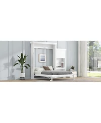 Streamdale Furniture Queen Murphy Bed with Storage & Louvered Detail