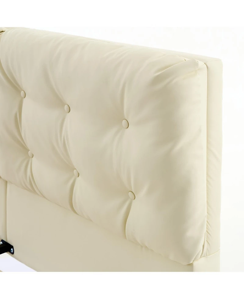 Streamdale Furniture Queen Upholstered Led Platform Bed