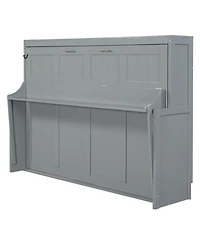 Streamdale Furniture Murphy Bed with Hydraulic Lift & Desk - Gray