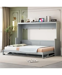 Streamdale Furniture Queen Murphy Bed with Hydraulic Lift & Desk