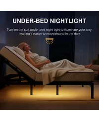 Streamdale Adjustable Bed Frame Massage Head/Foot Incline Split King Usb Ports Led Night Light