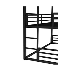 Streamdale Furniture Triple Twin Xl Metal Bunk Bed with Guardrails