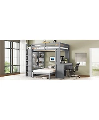 Streamdale Furniture Full Xl/Full over Twin Bunk Bed with Desk & Storage