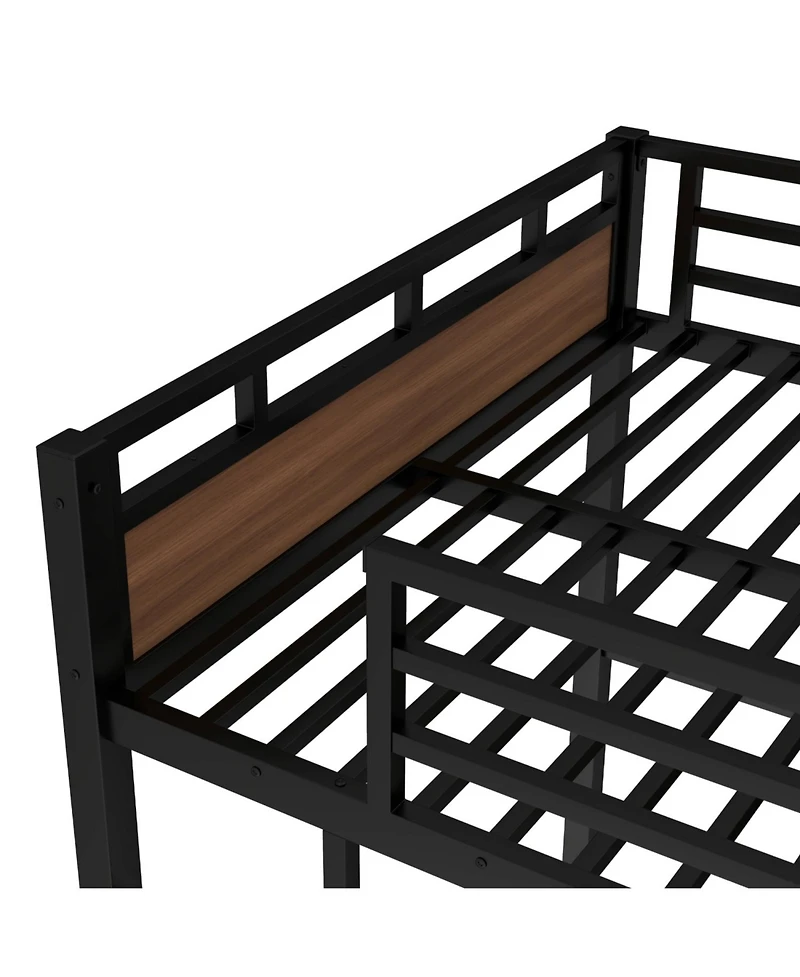 Streamdale Furniture Full Xl Bunk Bed/Loft Bed, Separable, Security Rail, Walnut