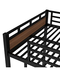 Streamdale Furniture Full Xl Bunk Bed/Loft Bed, Separable, Security Rail, Walnut