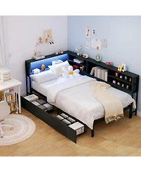 Streamdale Furniture Twin Daybed with Storage, Bookcase