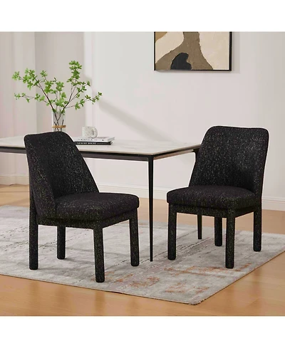 Streamdale Furniture Modern Chenille Dining Chairs (Set of 2) - Black/Gray