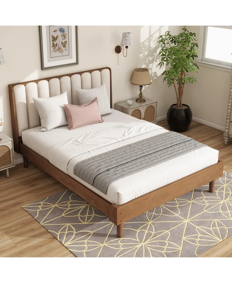 Streamdale Furniture Queen Wood Bed Piano Key Headboard