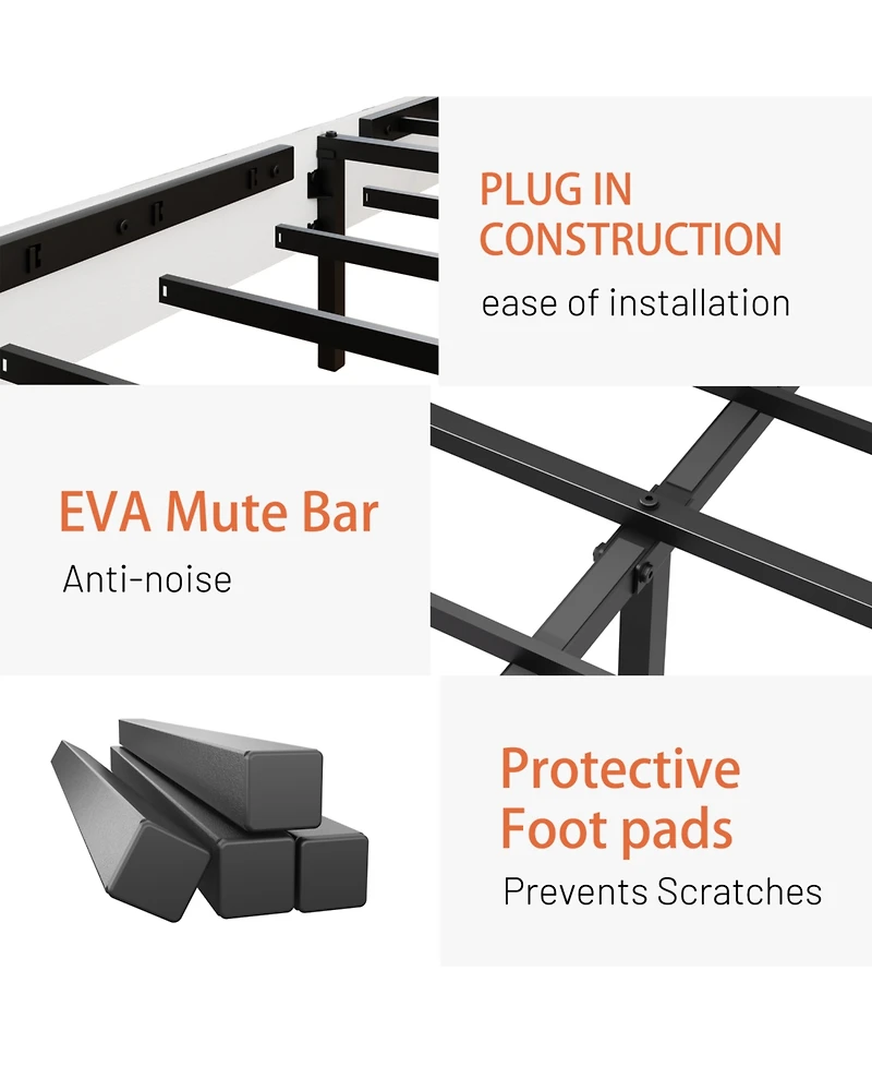 Streamdale Furniture King Bed Frame with Built-In Charging Station in Rustic White