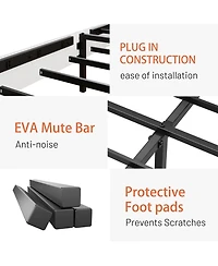 Streamdale Furniture King Bed Frame with Built-In Charging Station in Rustic White