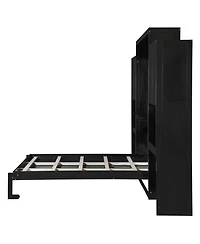 Streamdale Furniture Queen Size Murphy Bed with Desk Vanity and Cabinets Espresso