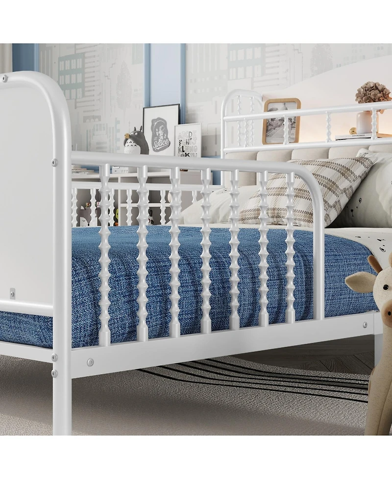 Streamdale Furniture Full Size Metal Platform Bed with Storage Headboard
