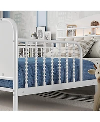 Streamdale Furniture Full Size Metal Platform Bed with Storage Headboard